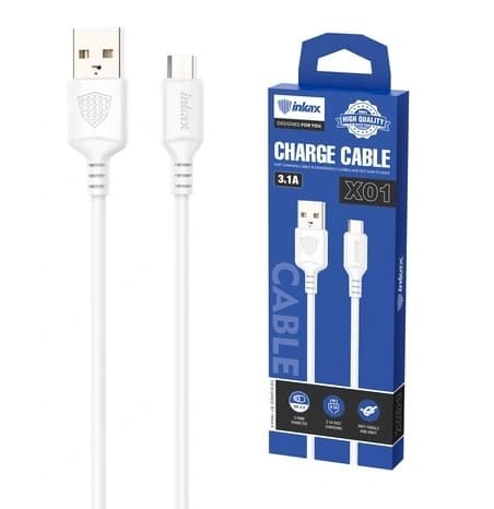 Cable Inkax Micro USB 3.1A 1M Blanco