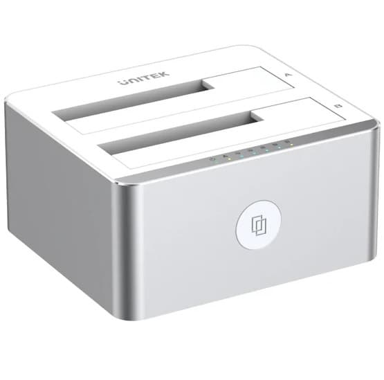 Dock Station Unitek Doble Bahía SATA 10Gbps para Discos 2.5 y 3.5