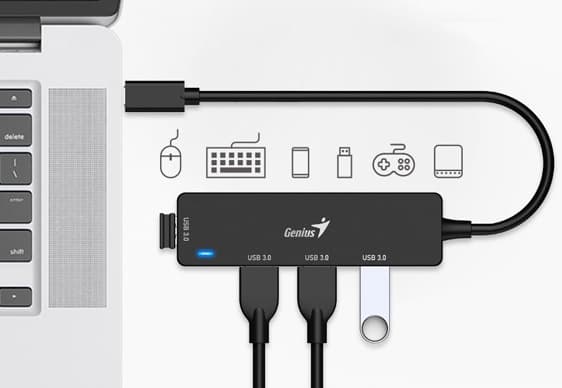 Hub USB-C Genius UH-400 4 Puertos USB 3.0