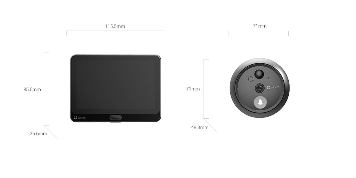 Mirilla Inteligente Ezviz HP4 2MP con Pantalla 4.3