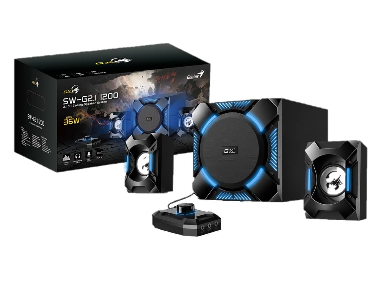 Parlante 2.1 Genius SW-G2.1 1200 36W Gaming