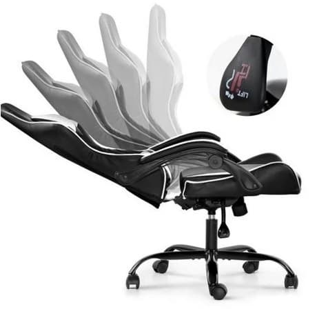 Silla Gamer ROM Negro/Blanco Reclinable