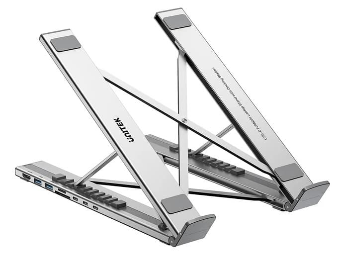Soporte y HUB Unitek D1137AGY USB-C 4K 100W Plegable Aluminio
