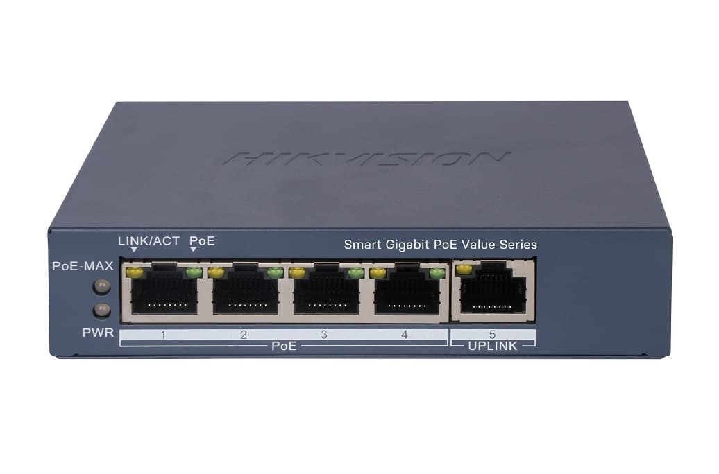 Switch Hikvision DS-3E1505P-EI/M Smart 4 Puertos Gigabit PoE