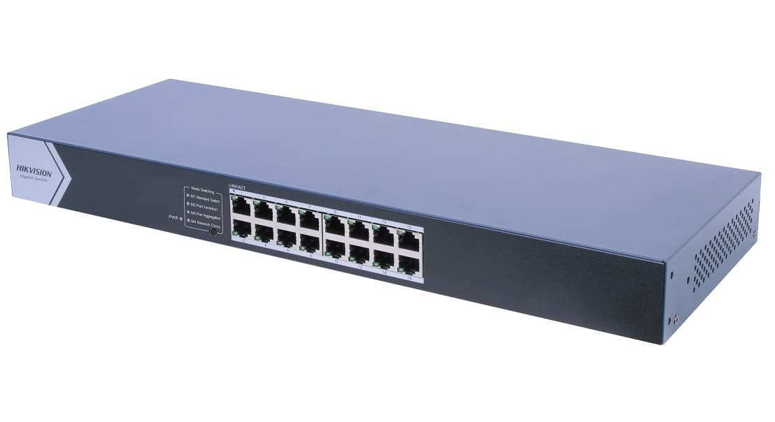 Switch Hikvision DS-3E0516-E(C) 16 Puertos Gigabit para Rack